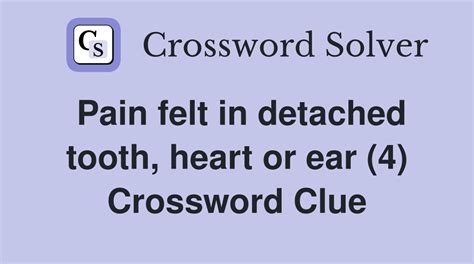 Felt pain - crossword puzzle clue