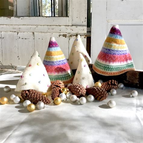 Felted Christmas Trees from Recycled Wool Sweaters Easy Tutorial