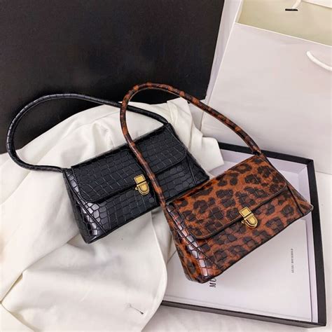 Female PU Shoulder Handbags Animal Printed Shopping …