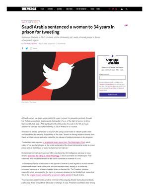 Female Saudi activist gets 34 years in prison for using Twitter