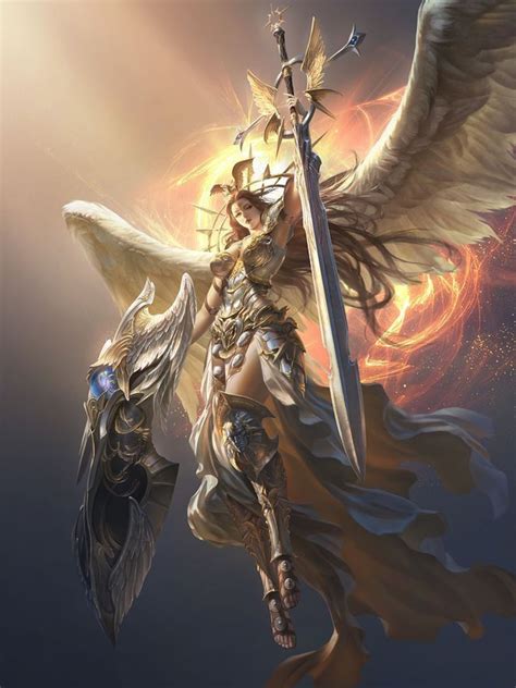Female Warrior Angel Drawing
