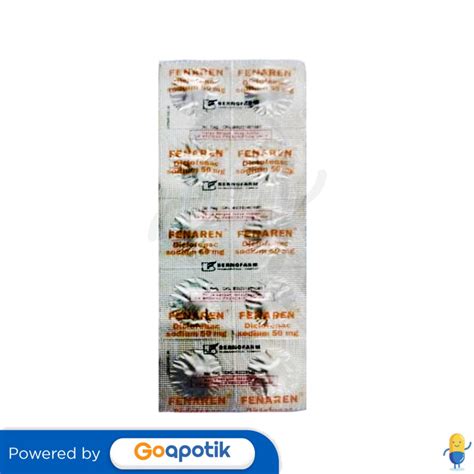 Fenaren 50 mg 10 Tablet - Kegunaan, Efek Samping, Dosis dan