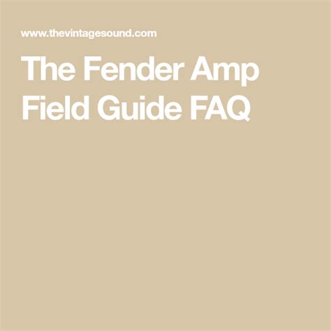 Fender amp field guide at ampwares. - Singer sewing machine model e99670 manual.