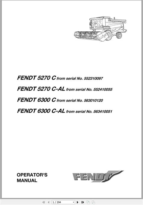 Fendt 5270 c combine operators manual. - Libro de datos de ingeniería del instituto hidráulico.