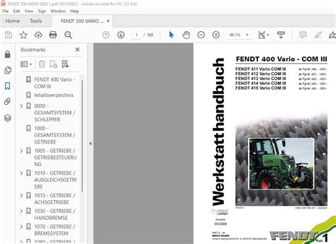 Fendt farmer 400 409 410 411 412 vario traktor werkstatt service reparaturanleitung 1. - Horse power 1 refrigerator service manual.