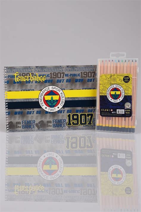 Fenerbahçe Lisanslı 12'li Boya Kalemi Ve Boyama Defteri Seti.