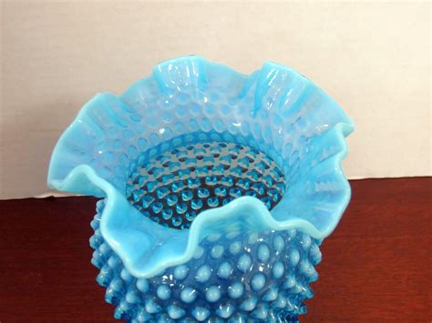 Fenton blue hobnail. Small Blue Hobnail Vase Opalescent Ruffled Edge | Vintage Fenton Short Double Crimped Vase 4.25" | Short Squat Round Icy Blue Bumpy Bowl. (163) $39.19. $48.99 (20% off) Sale ends in 40 hours. FREE shipping. 