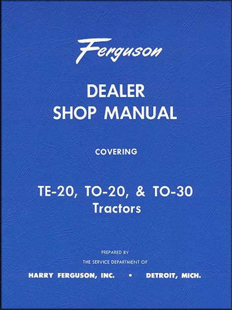 Ferguson dealer shop manual 1948 1952. - Casio ctk 5000 manual del usuario.
