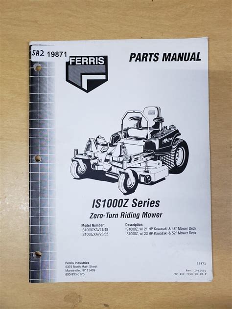 Ferris Mower Series IS1000Z Parts