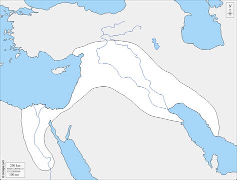Fertile Crescent free map, free outline map, free blank map, free base map, high resolution GIF, PDF, CDR, SVG, WMF coasts. 