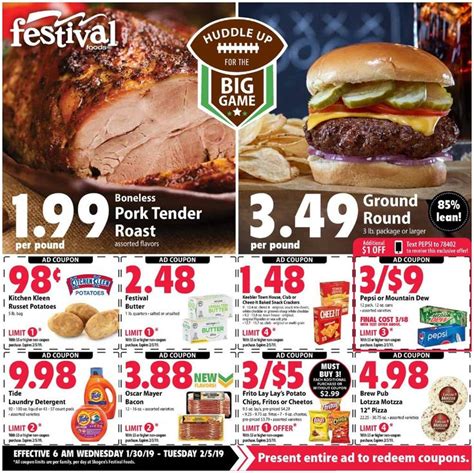 Festival foods oshkosh weekly ad. 6. ADVERTISEMENT. ADVERTISEMENT. Latest Weekly Ad from Festival Foods Current flyer valid from 03/06/2024 >> Browse the Festival Foods ad this week and save with Kimbino! >>. 