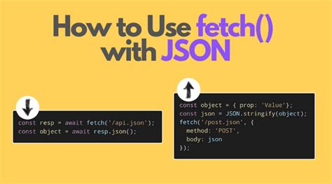 Fetch json javascript. json () method to get the JSON data as a JavaScript The json() method...