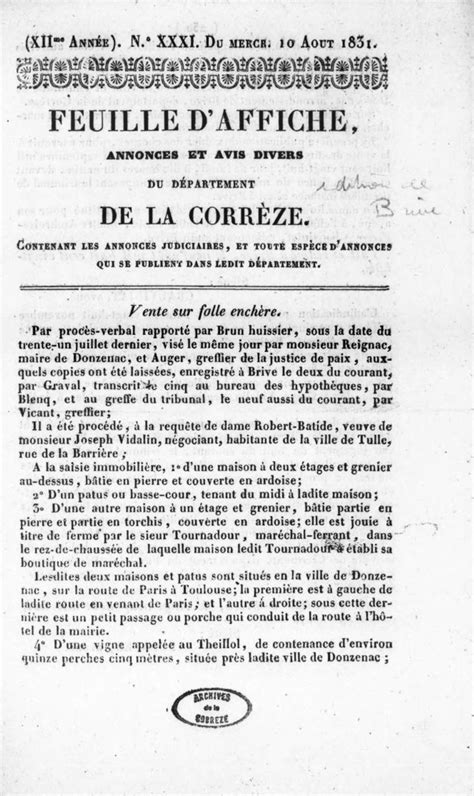 Feuilles populaires et documents divers, 1835 1847. - Manuali di officina renault grand scenic.