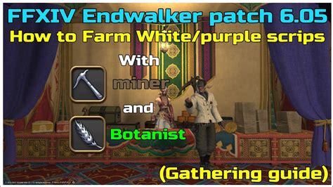 Hey everyone o/In this video I go over the best ways to farming white and purple crafting and gathering scrips in FFXIV as of Patch 6.0. 00:00 Introduction00... .