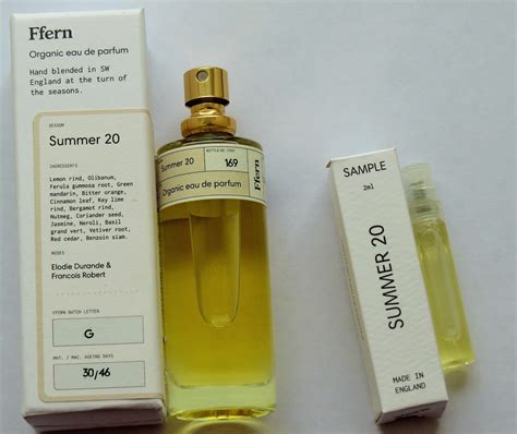 Ffern perfume. The organic fragrance Autumn 22 by Ffern reflects the scent of a misted herb garden at dawn, on the cusp between summer and autumn - the first chill just sharpening the air. ... Organic eau de parfum twice aged and bottled in Somerset, England. 32ml. Release Date 23/09/22 01:09. Barrel-ageing days 41/60. Archive stock level Limited. ORDER ORDER ... 