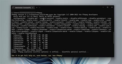 Ffmpeg chapters.  Open Command Prompt and use the CD command to move to bin fol...