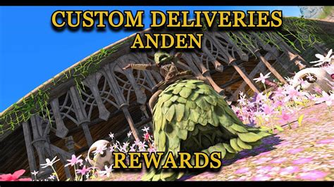 Ffxiv custom deliveries rewards. ( Make a Delivery, Ask about custom deliveries, and 'nothing' ) you can do a full round of turn ins for 2 NPCs a week, it takes about 2 months to fully finish their own little story, but beyond that there's a title reward for each one for giving them 150 items, or 25 weeks worth. the second possible custom delivery NPC is M'naago at Rhalgrs ... 