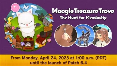 Start Date 12 Months Ago April 24, 2023 Final Fantasy XIV - Moogle Treasure Trove 2023 Release Date. The game Final Fantasy XIV - Moogle Treasure Trove 2023 is already released on Start Date in the USA and UK. The upcoming End Date release date in the USA and UK is to be announced.. 