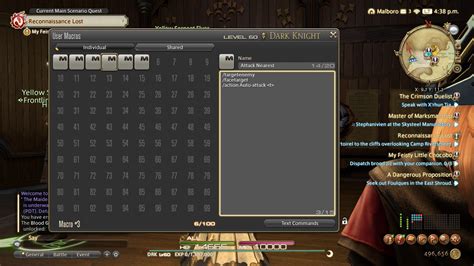 Ffxiv tell macro.  It's sorta like onevent.  In the macro window you can clic...