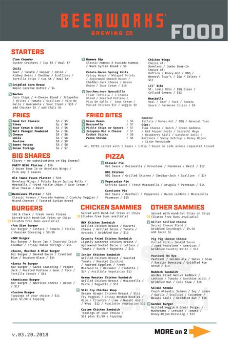 Fh beerworks menu. Are you craving a delicious burger or a quick snack? Look no further than the Burger King menu. With its wide range of options, Burger King has become a go-to fast-food restaurant ... 