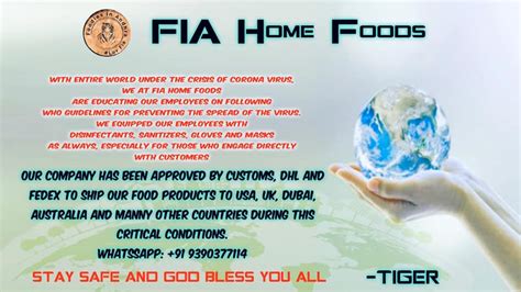Fia home foods. FIA HOME FOODS : Delivering freshly made to order food products to your door step. We are Halal, WHO, ISO certified. We are Halal, WHO, ISO certified. We follow strict COVID guidelines. 