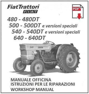 Fiat 480 500 540 580 640 680 dt manuale di riparazione del trattore. - Conciliación en la administración de justicia.