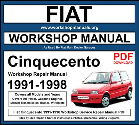 Fiat cinquecento 1991 1998 service repair manual. - College physics 7th edition solutions manual.