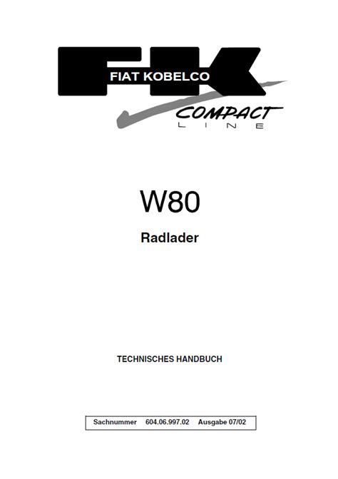 Fiat kobelco service w80 shop handbuch radlader werkstatt reparaturbuch. - Manual de aire acondicionado trane gratis.