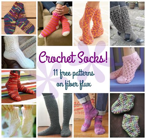 Fiber Flux Comfy Crochet Socks! 11 Free Patterns...