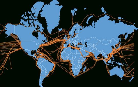 Fiber optic map. This regularly updated interactive map shows submarine fiber-optic cable systems around the world, both current and planned. It also provides details associated with these networks including landing points, data centers, offshore oil and gas systems, and the global cable ship fleet. “We track the laying of new submarine telecommunications ... 