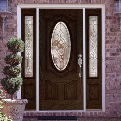 Fiberglass Prehung Front Door W Sidelites - Glass Door Ideas