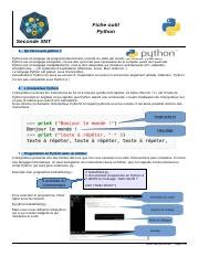 Fiche outil Python Seconde SNT