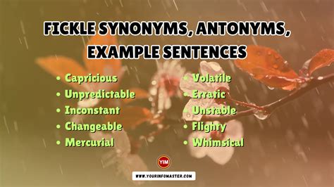 Fickle Synonyms & Antonyms Synonyms.com