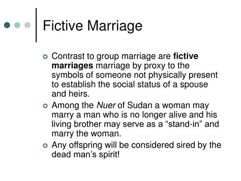 Fictive marriage examples