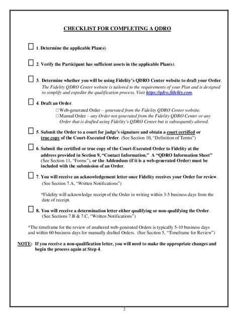 Fidelity Qdro Sample Form Universal Network