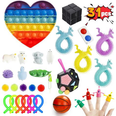 The Pop Fidget Toys come in all shapes, sizes and colors, making them the best fidget toy for kids with anxiety. Popular shapes include ice cream cones, fruit and dinosaurs..