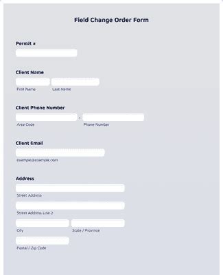 Field Change Order Form Template JotForm