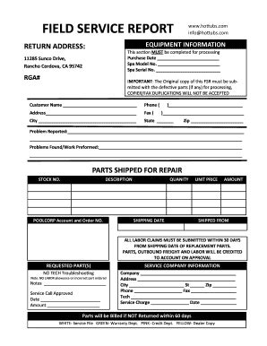 Field Service Report Forms Free PDF Download SafetyCulture