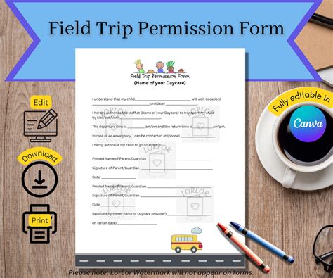 Field Trip Form For Daycare 20202022 Fill and Sign Printable
