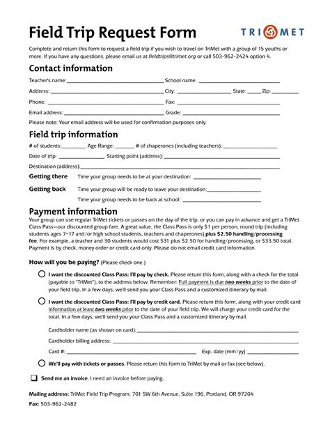 Field Trip Form Template Fill Out and Sign Printable PDF Template