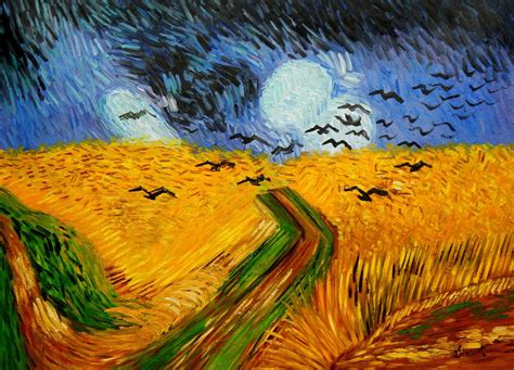 Field van. Wheat Field with Crows by Vincent van Gogh, 1890; in the Van Gogh Museum, Amsterdam, Netherlands. Wheat Field with Crows, oil painting by Dutch artist Vincent van Gogh. It is among the most famous and most emotionally evocative of his oeuvre, and its interpretation has been intensely debated. This is one of van Gogh’s final pictures. 