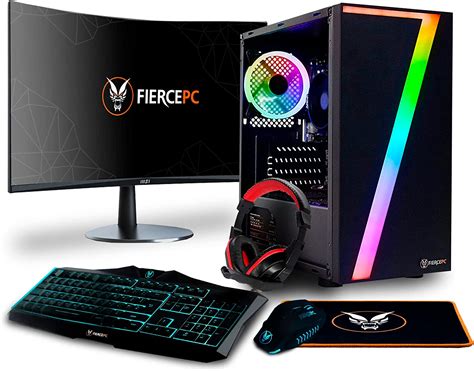 Fierce Ryzen Gaming PC 24" Curved Monitor Built-in Speakers