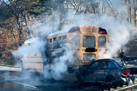 Fiery bus crash on the Beltway in Prince George’s Co. — but no students hurt.