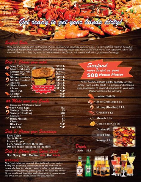 Fiery crab juicy seafood menu. Order delivery online from Fiery Crab Seafood Restaurant and Bar - (Siegen Ln d) in Baton Rouge instantly with Seamless! ... Juicy and Plump Fried Oysters. $11.00. ... (Siegen Ln d) Menu Info. American, Fast Food, Seafood $$$$$ $$$ 6900 Siegen Ln d Baton Rouge, LA 70809 (225) 300-4455. Hours. Today. Pickup: 11:00am–10:00pm. 