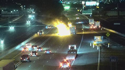Fiery crash overnight phoenix. Firefighters say a man is dead after his motorcycle collided with a pickup truck in Phoenix. 