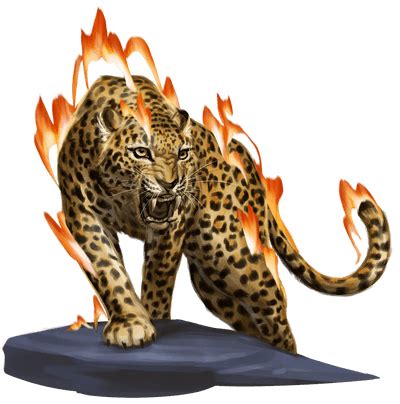Fiery leopard pathfinder 2e. fiery leopard's natural attacks deal 1 fire damage (in addition to the bonus damage dealt to flat-footed targets). This damage increases to 1d4 when the fiery leopard becomes a nimble or savage animal companion. Fiery Pelt ( Creatures that start their ... 