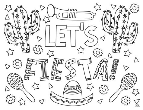 Fiesta Coloring Sheets