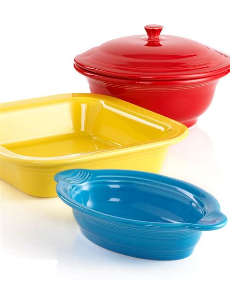 Fiesta bakeware. Prices range from $29.99 to $129.99. About Fiesta® Dinnerware, Made In The USA. Designed by Frederick Hurten Rhead in 1936, Fiesta Dinnerware is now the most collected china in the United States and among the most collected china in the world. It has been featured on many popular TV programs, including ABC’s Extreme Home Makeover and the ... 