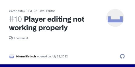 Fifa 22 live editor not working.  It was fine working with Origin prior to December...