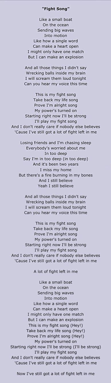 Fight song lyrics. Things To Know About Fight song lyrics. 